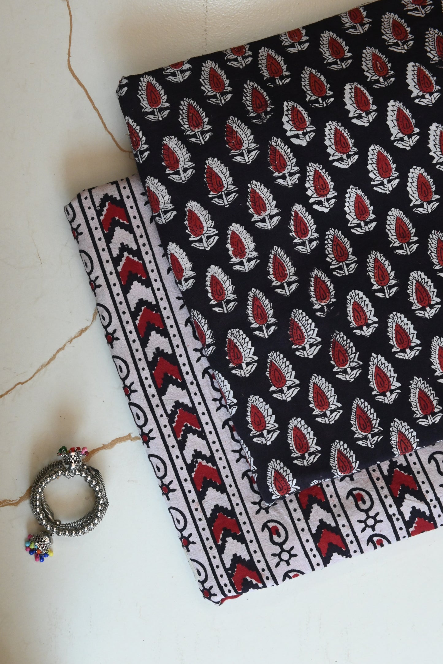 Premium Hand Block Printed Cotton Suit Top And Bottom Set