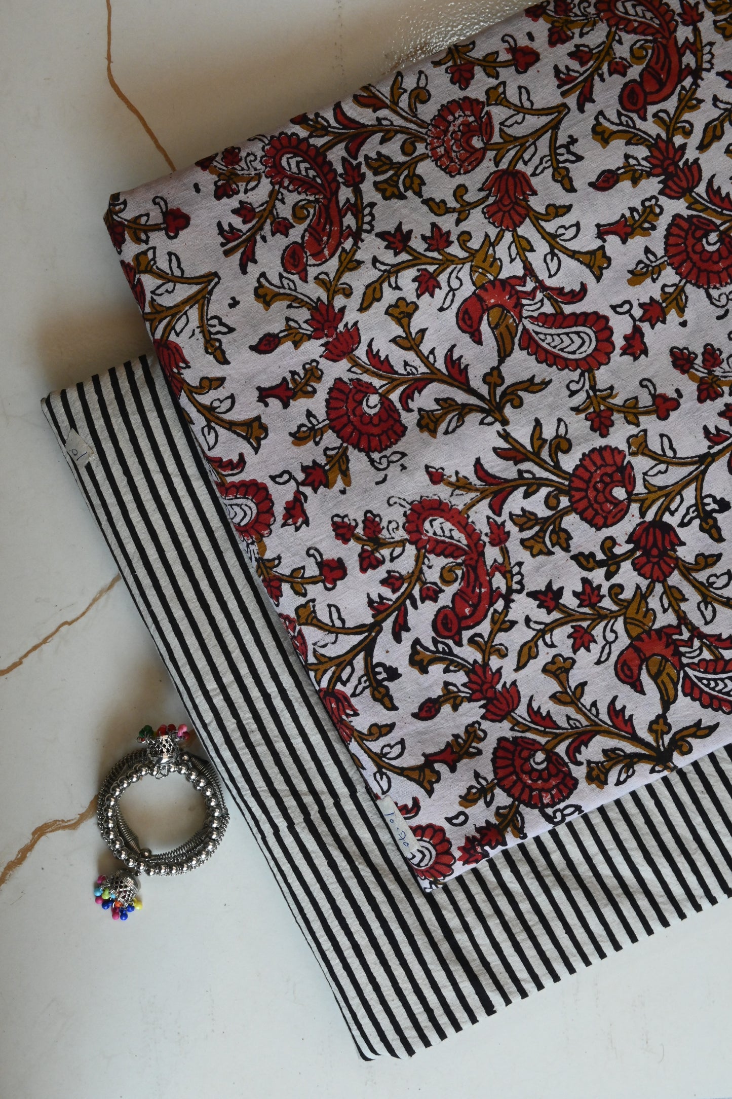Premium Hand Block Printed Cotton Suit Top And Bottom Set