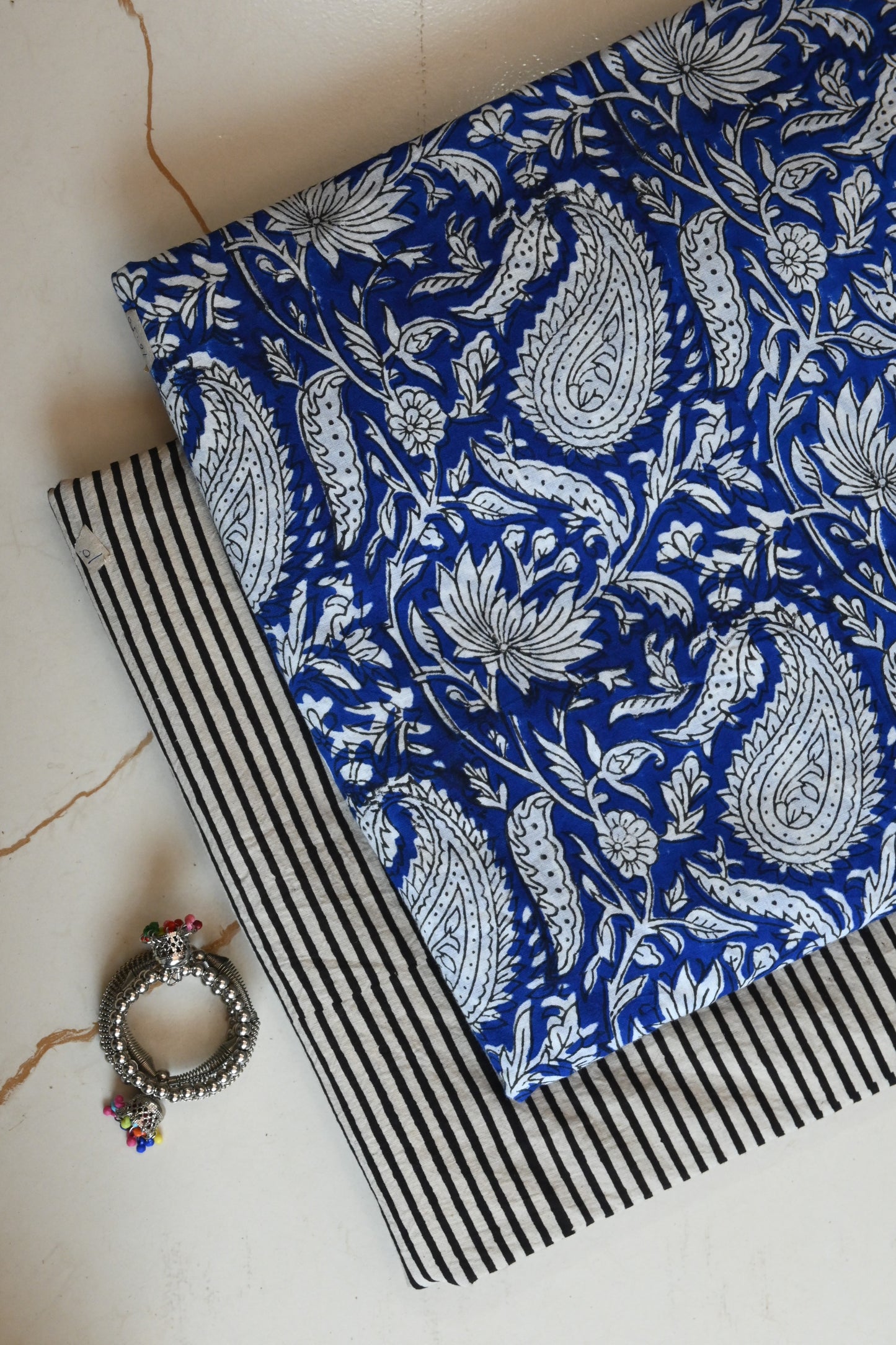 Premium Hand Block Printed Cotton Suit Top And Bottom Set