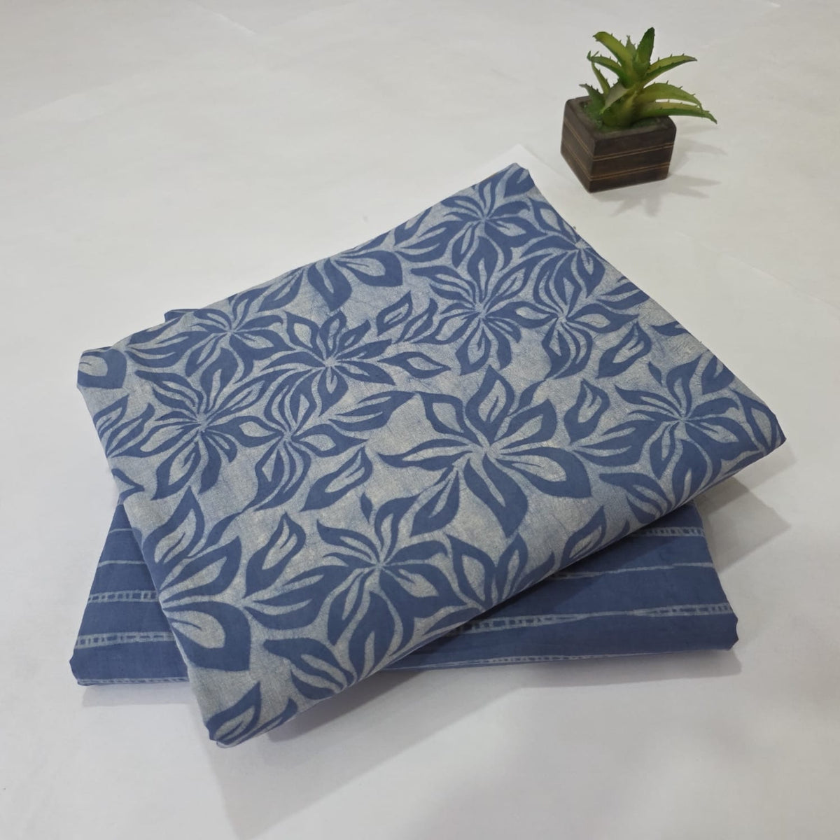 Premium Hand Block Printed Cotton Suit Top And Bottom Set