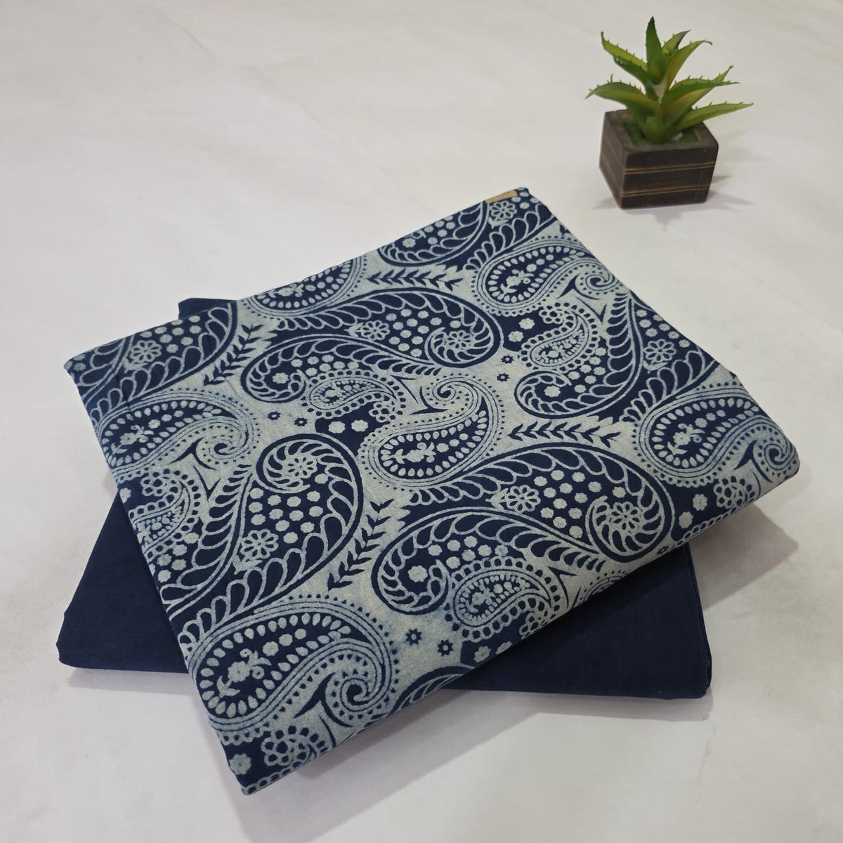 Premium Hand Block Printed Cotton Suit Top And Bottom Set