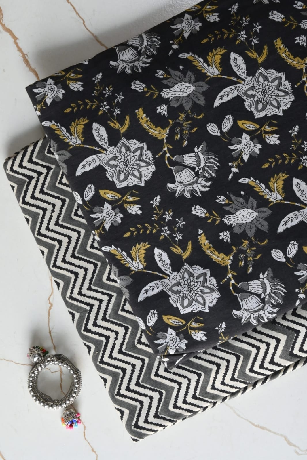 Premium Hand Block Printed Cotton Suit Top And Bottom Set