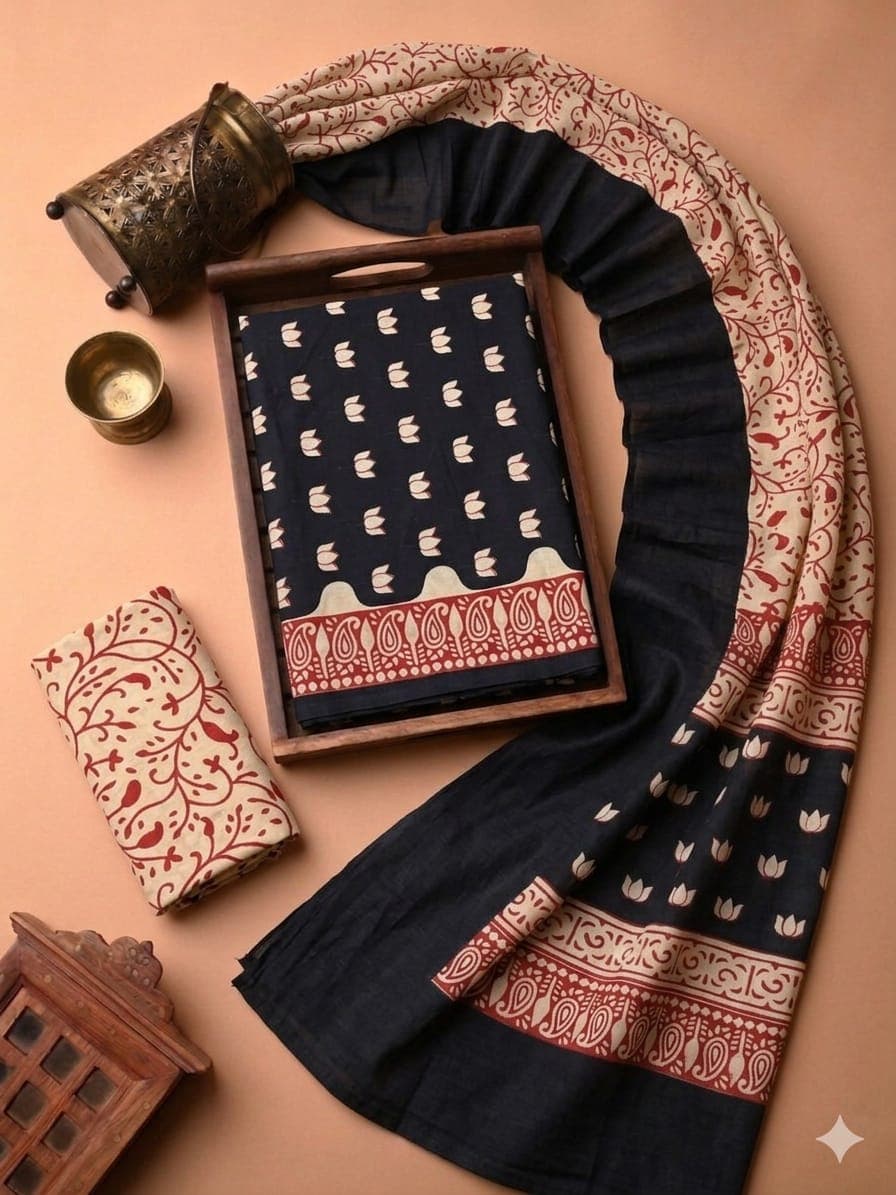 cotton suit with cotton dupatta