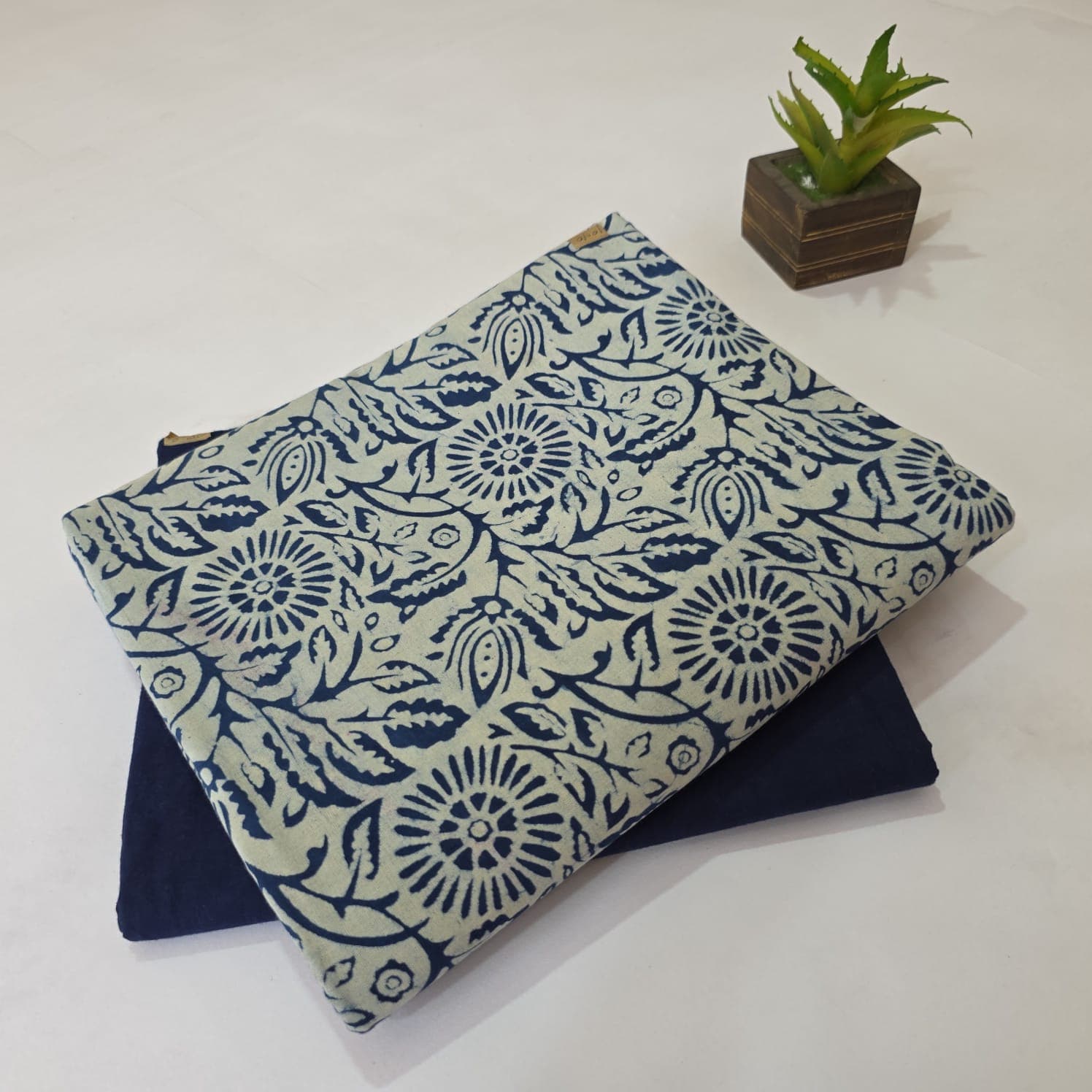Elegant Hand Block Printed Cotton Suit Top And Bottom Set