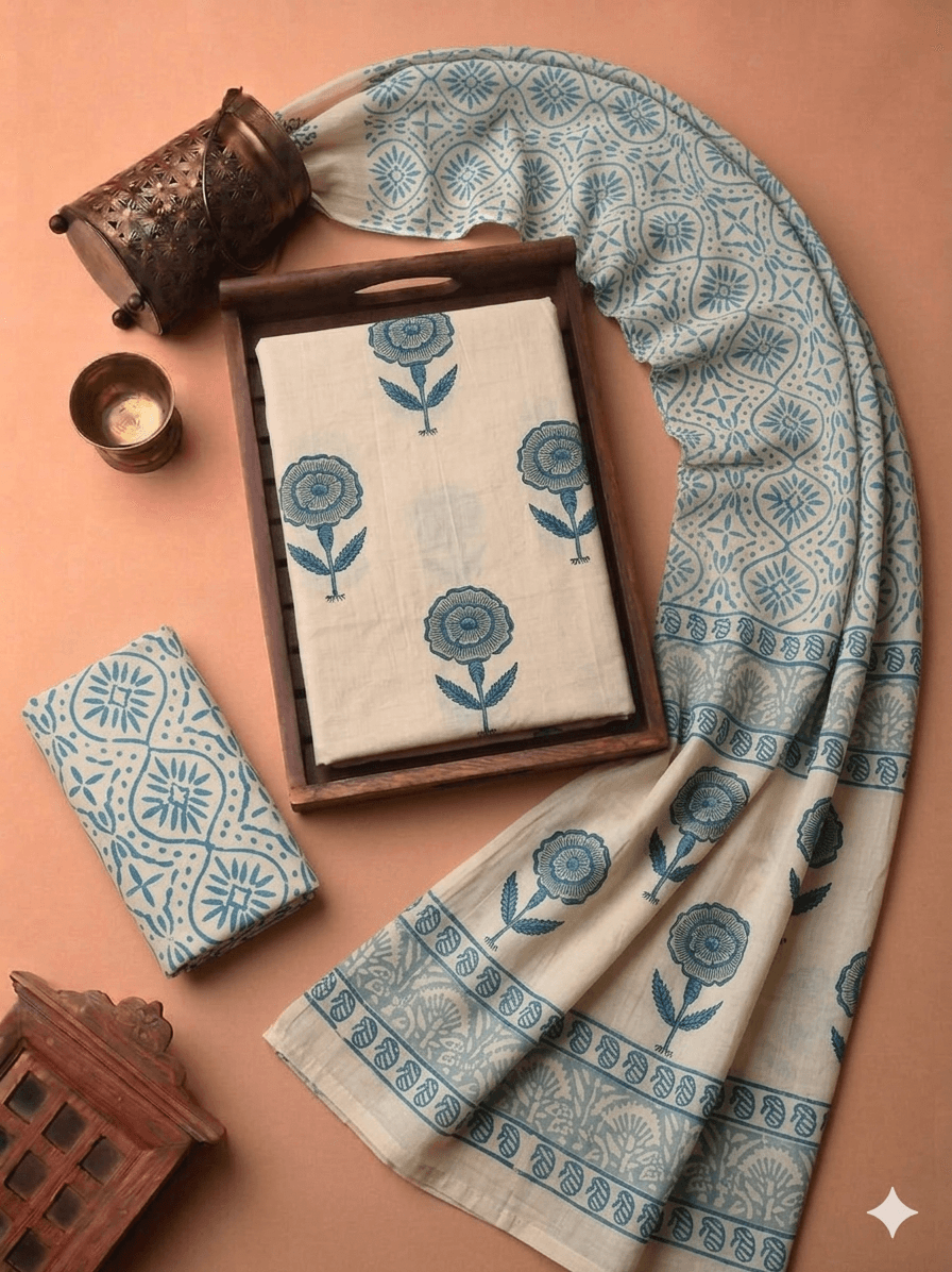 cotton suit with cotton dupatta