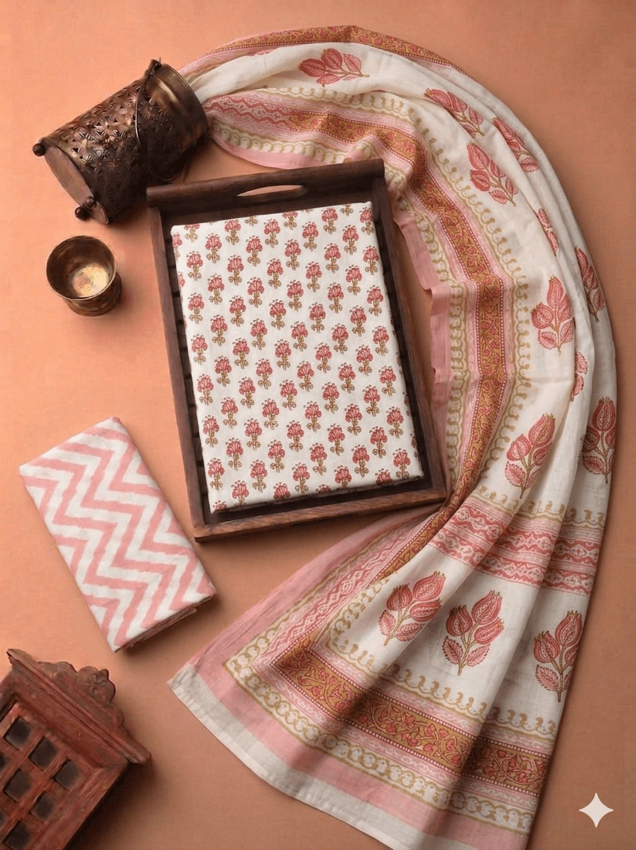 cotton suit with cotton dupatta