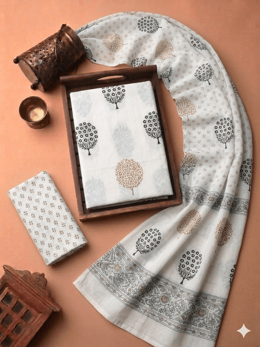 cotton suit with cotton dupatta