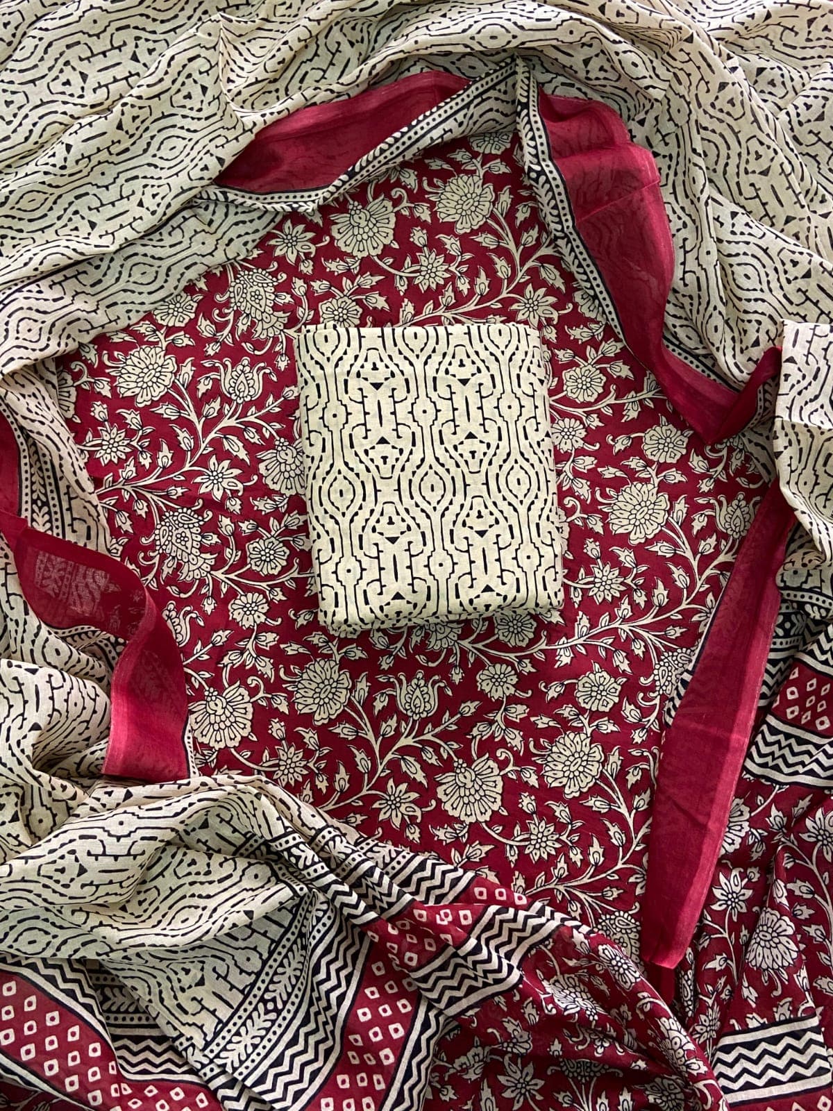 cotton suit with cotton dupatta