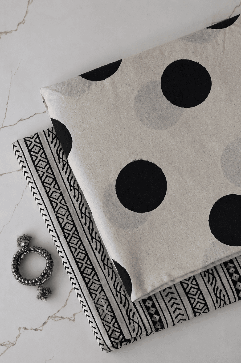 Elegant Hand Block Printed Cotton Suit Top And Bottom Set