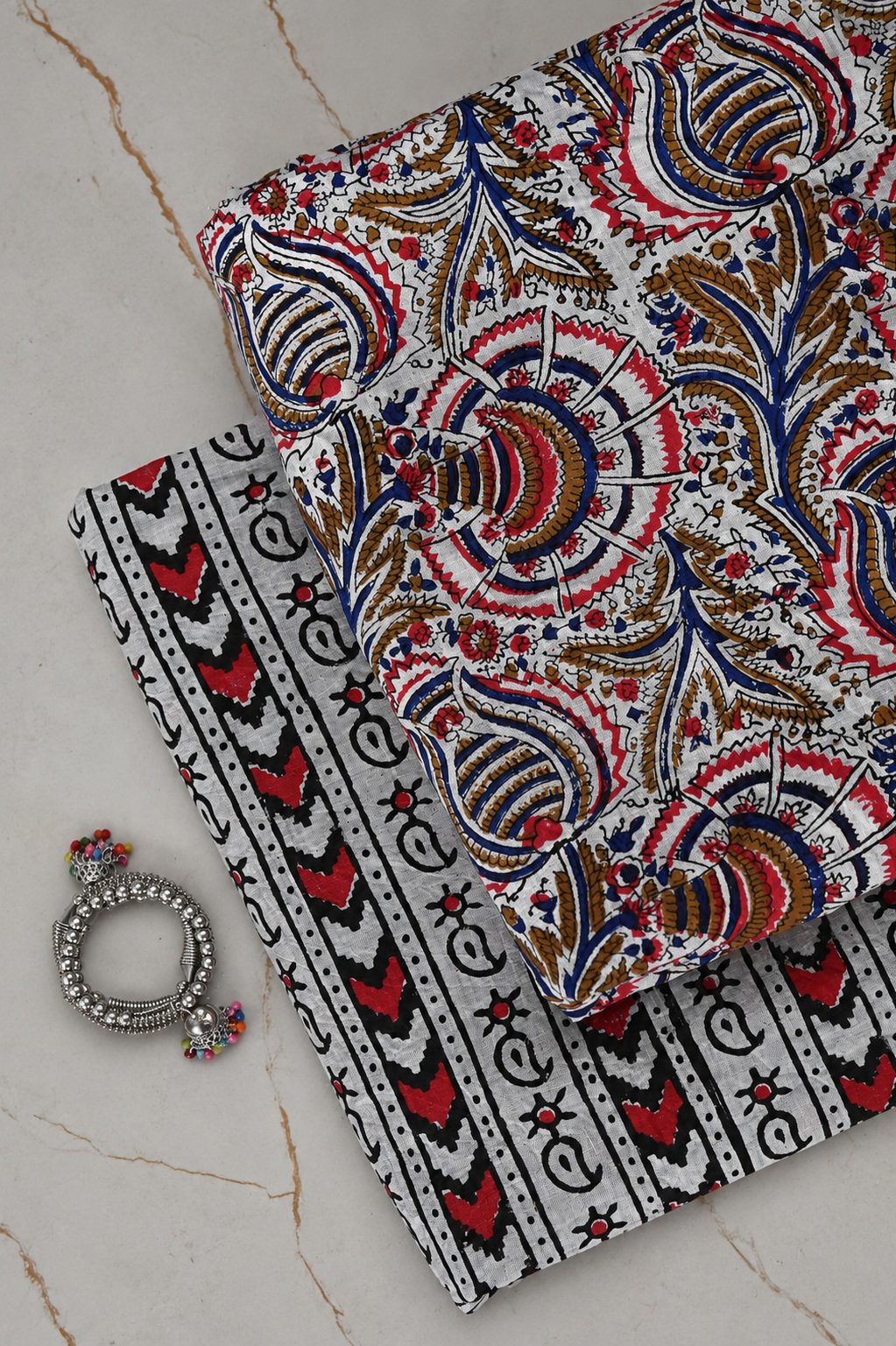 Premium Hand Block Printed Cotton Suit Top And Bottom Set