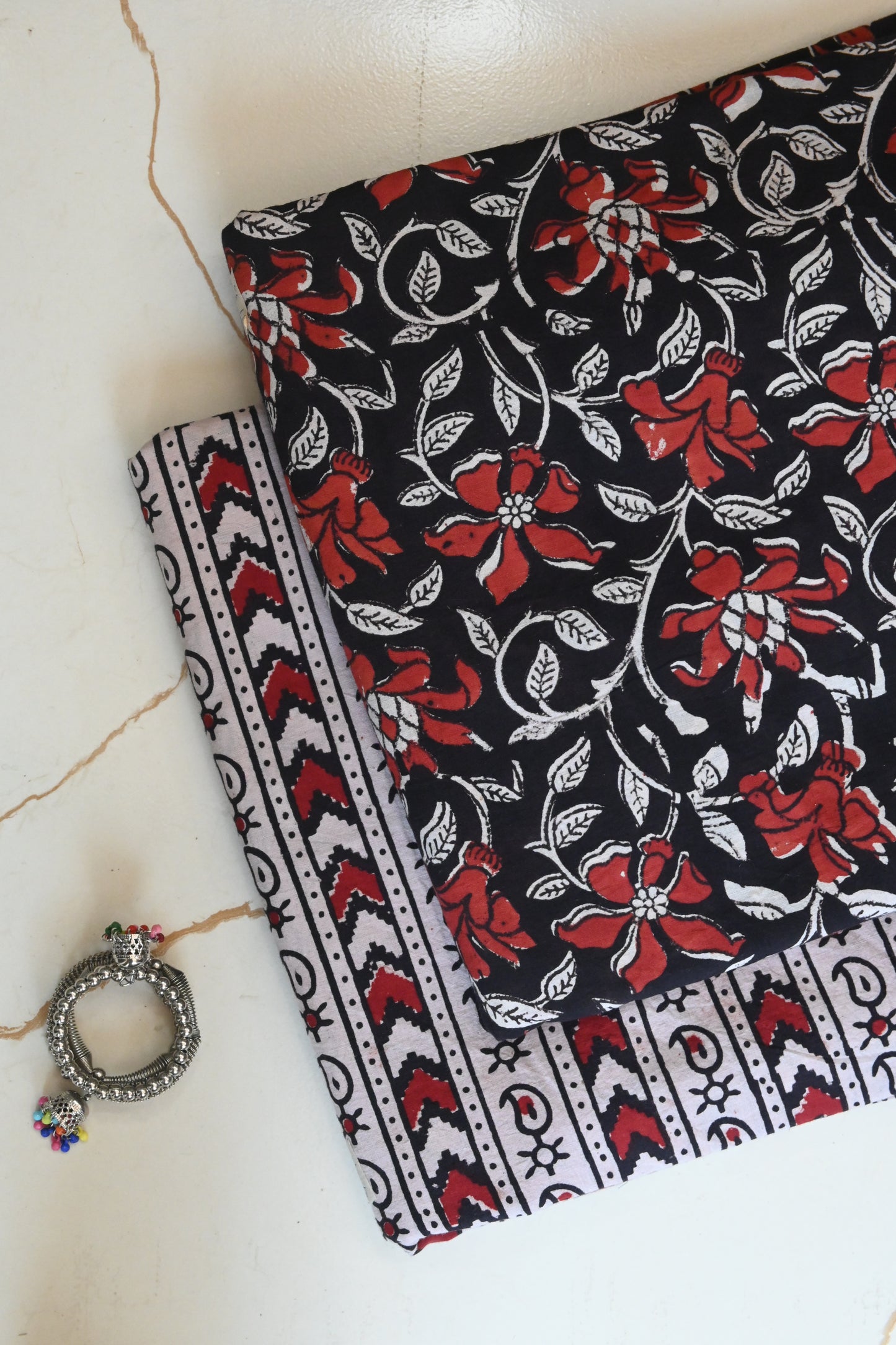Premium Hand Block Printed Cotton Suit Top And Bottom Set
