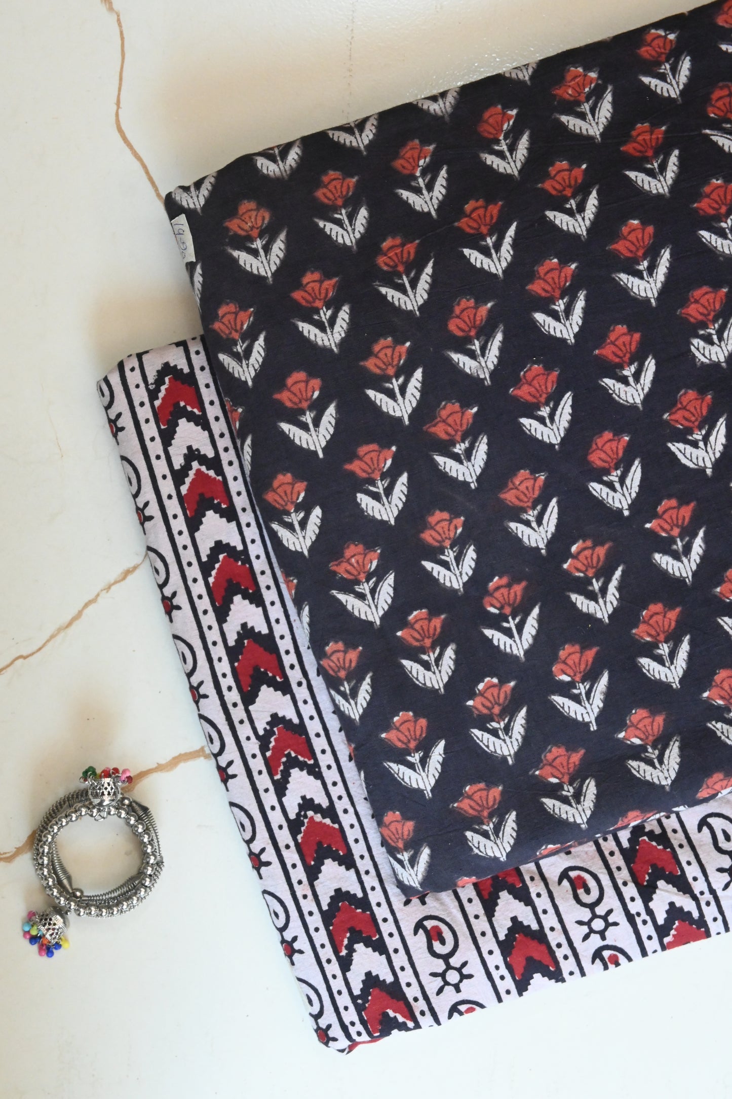 Premium Hand Block Printed Cotton Suit Top And Bottom Set