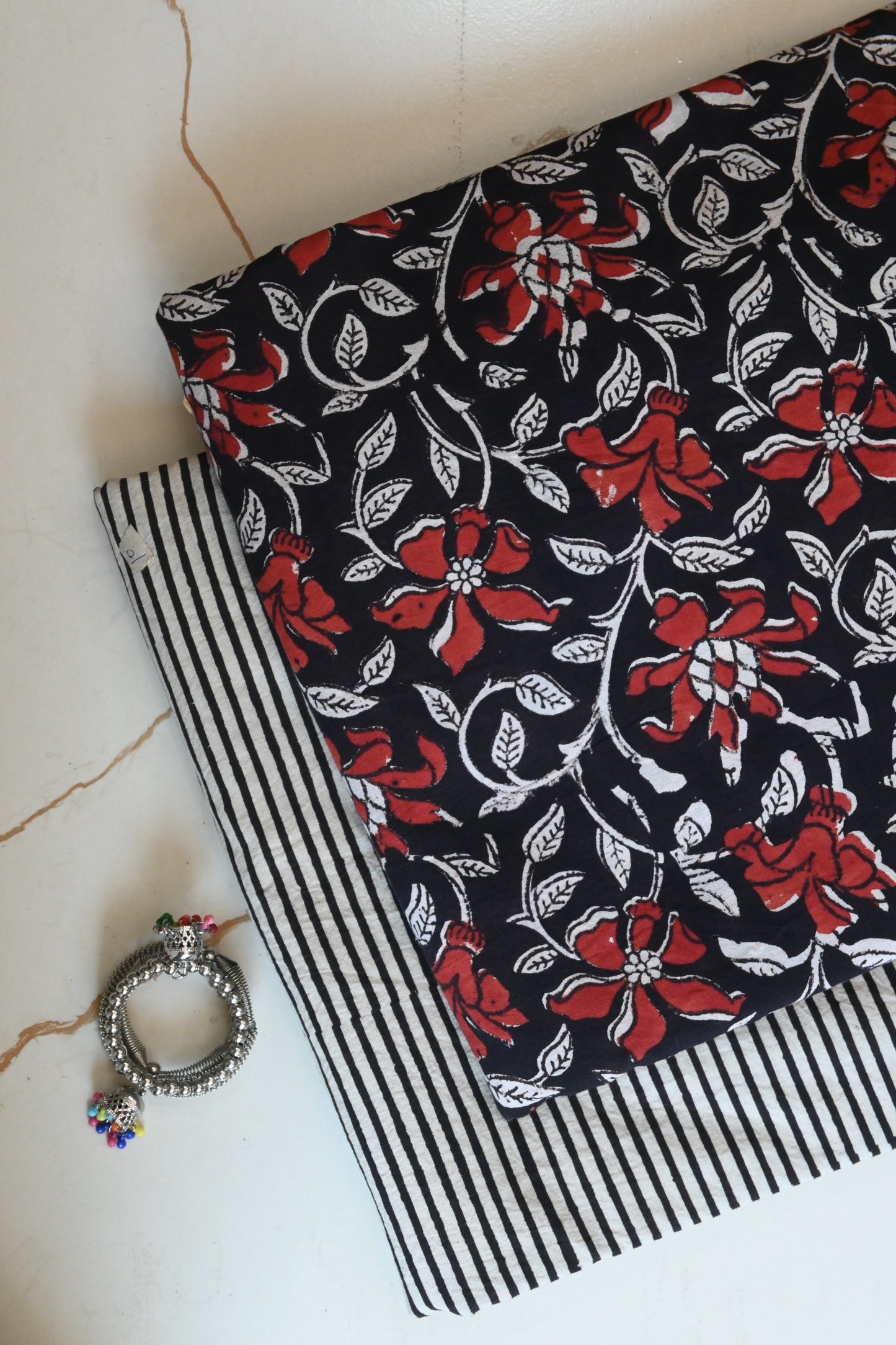 Premium Hand Block Printed Cotton Suit Top And Bottom Set