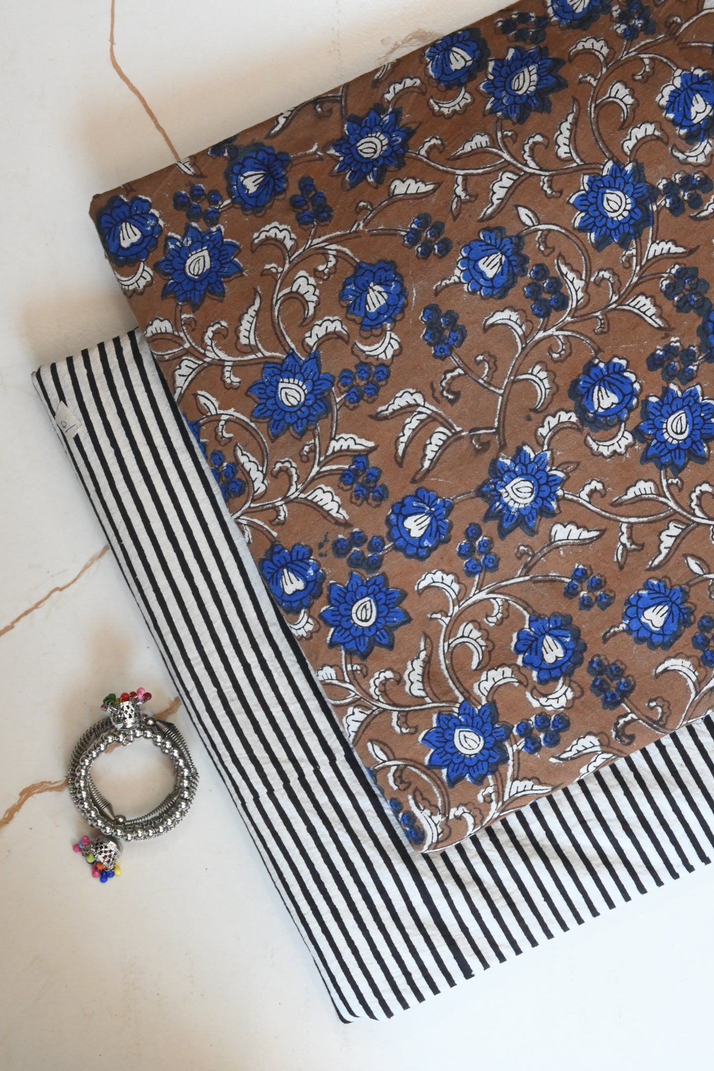 Premium Hand Block Printed Cotton Suit Top And Bottom Set