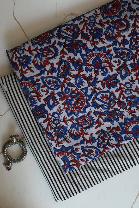 Premium Hand Block Printed Cotton Suit Top And Bottom Set