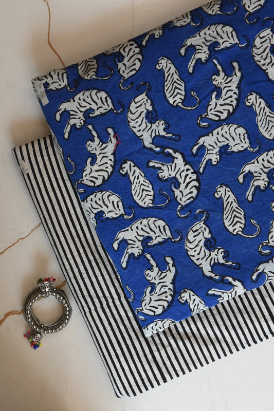 Premium Hand Block Printed Cotton Suit Top And Bottom Set