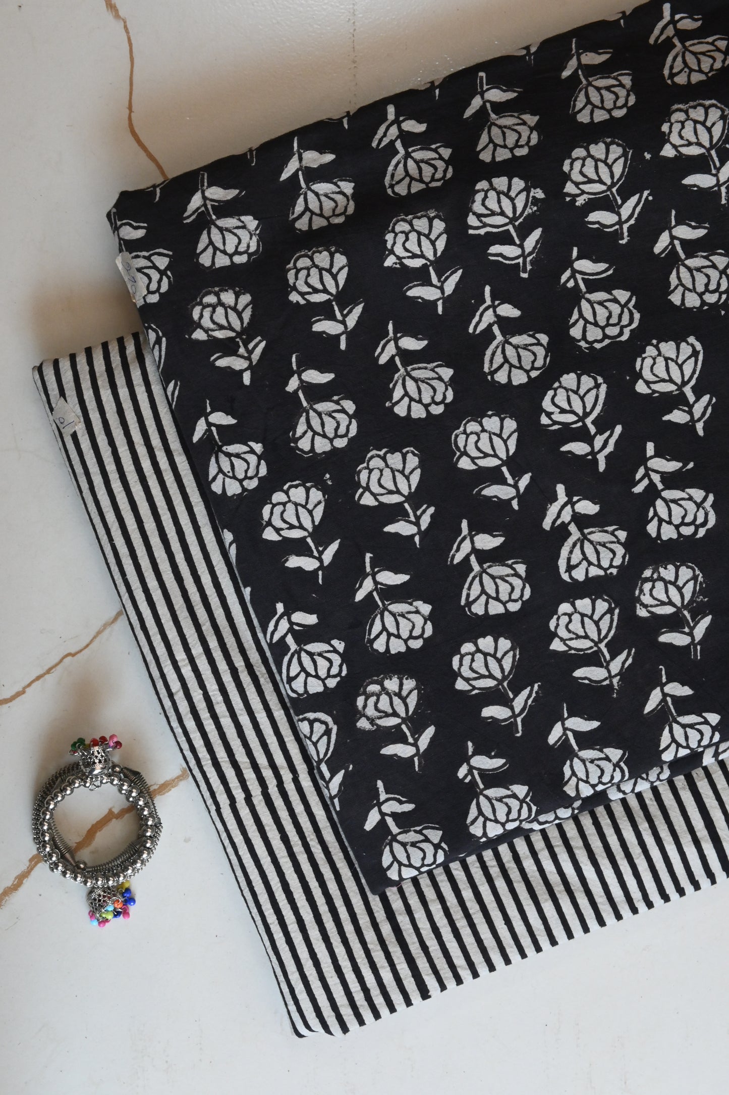 Premium Hand Block Printed Cotton Suit Top And Bottom Set