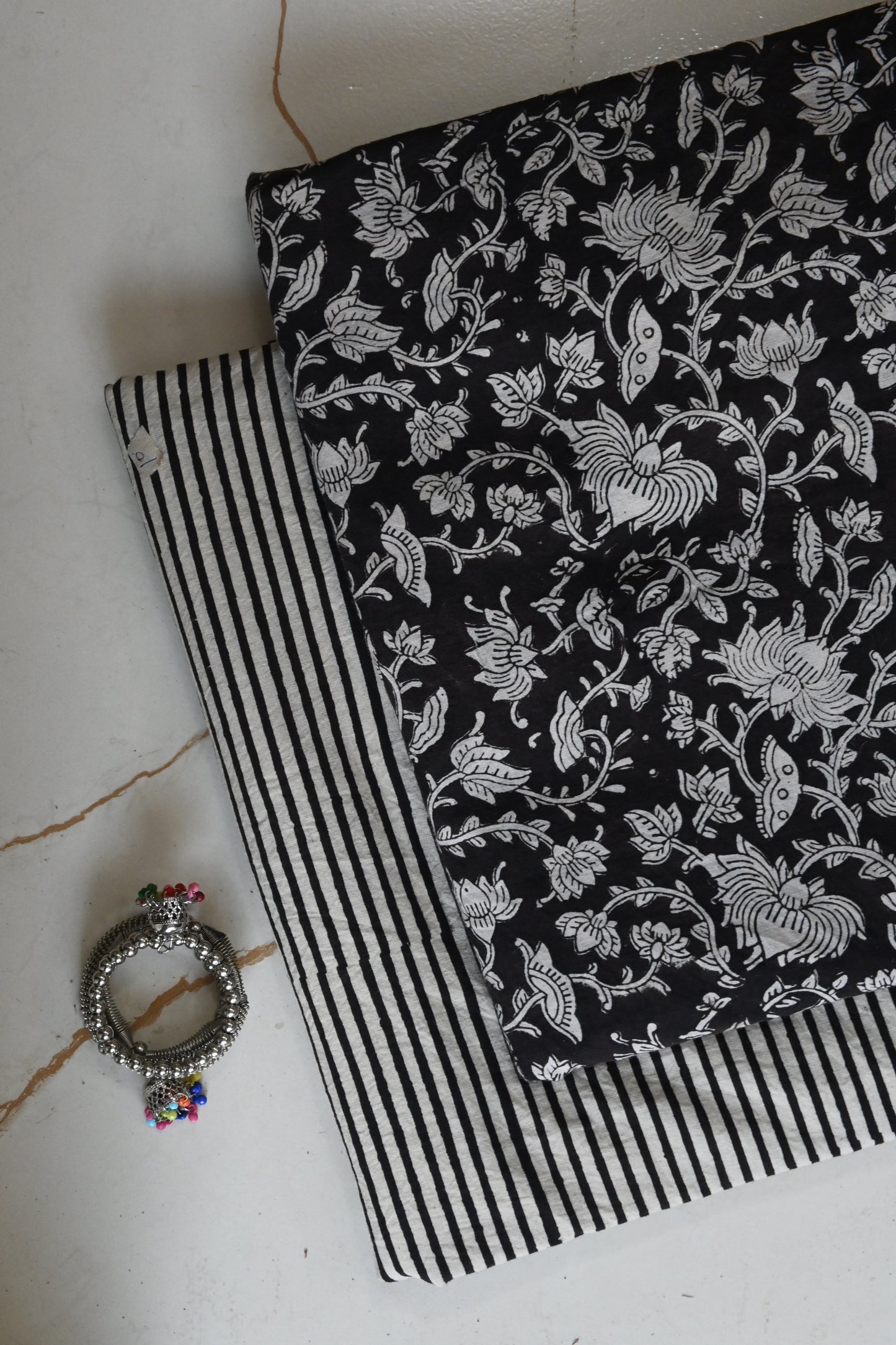 Premium Hand Block Printed Cotton Suit Top And Bottom Set