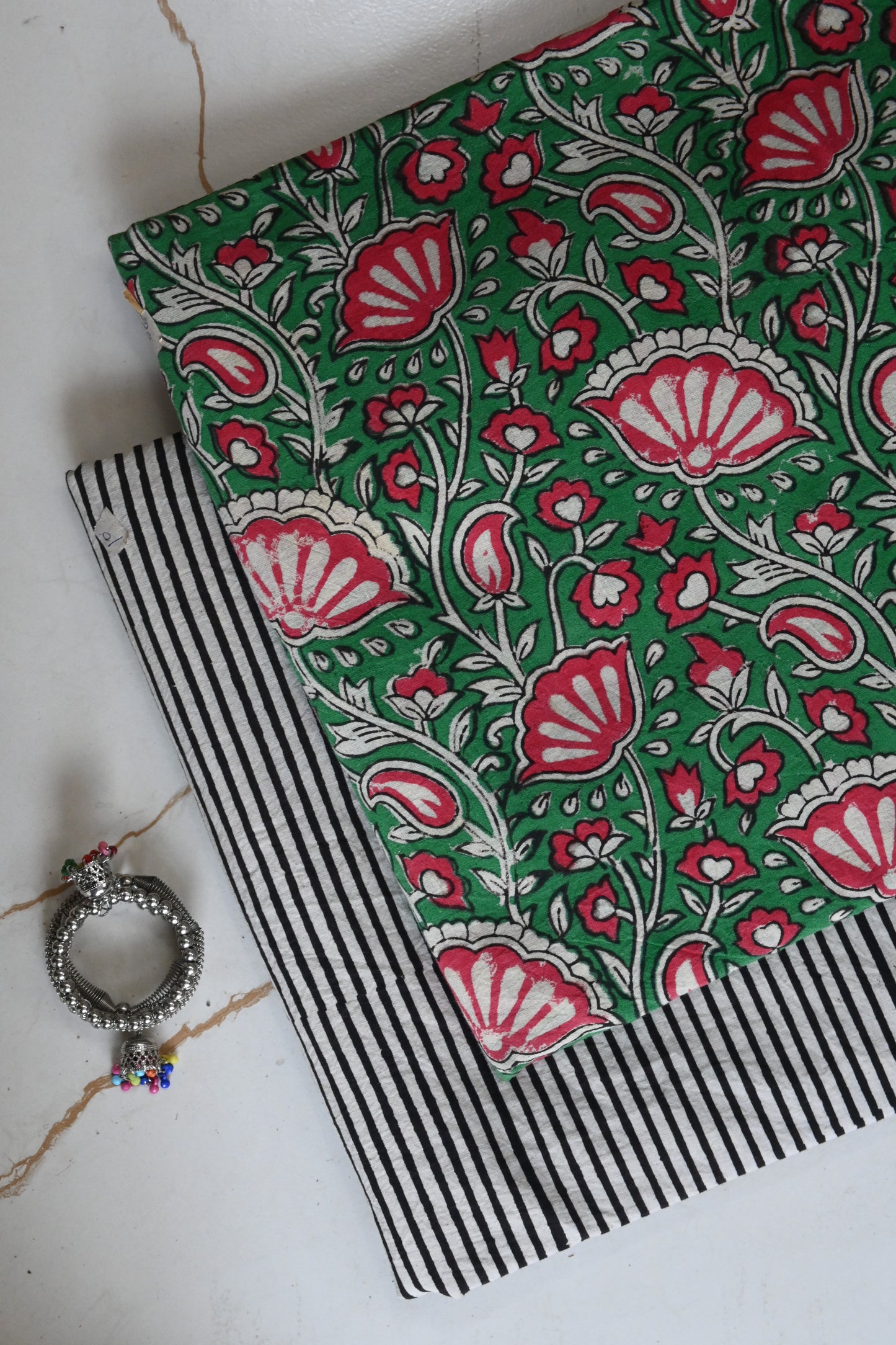 Premium Hand Block Printed Cotton Suit Top And Bottom Set