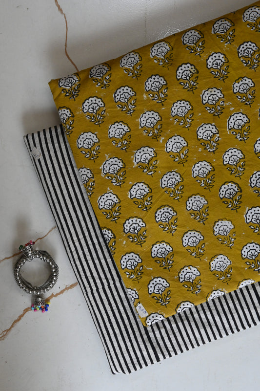 Premium Hand Block Printed Cotton Suit Top And Bottom Set