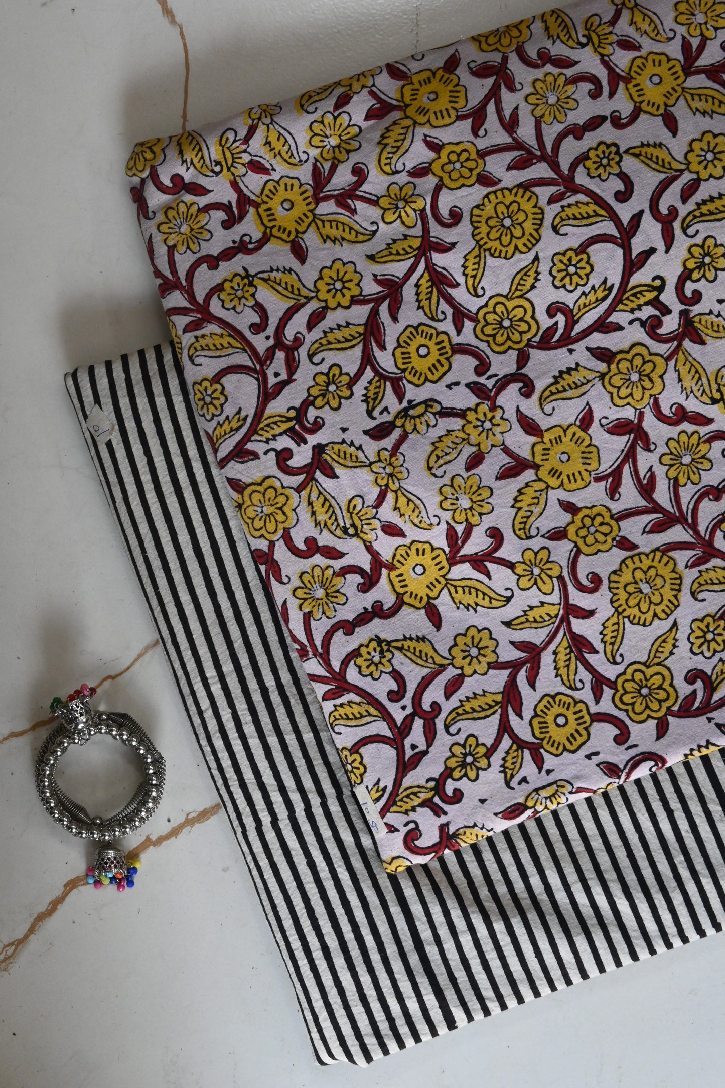 Premium Hand Block Printed Cotton Suit Top And Bottom Set