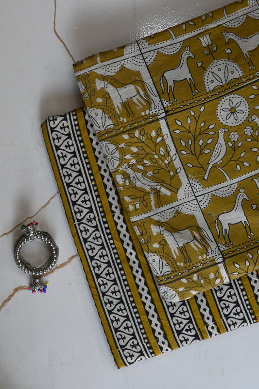 Premium Hand Block Printed Cotton Suit Top And Bottom Set