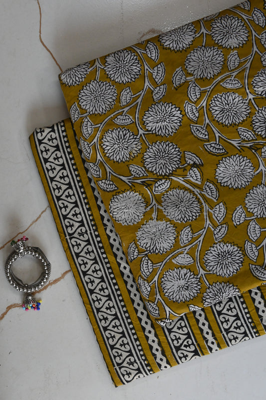 Premium Hand Block Printed Cotton Suit Top And Bottom Set