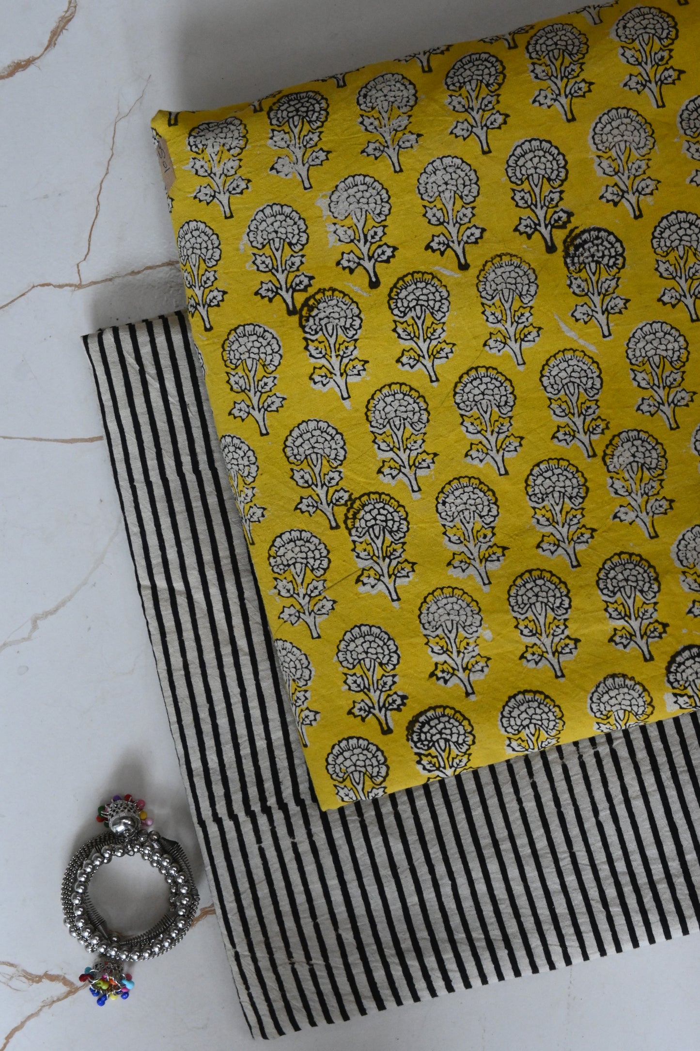 Premium Hand Block Printed Cotton Suit Top And Bottom Set