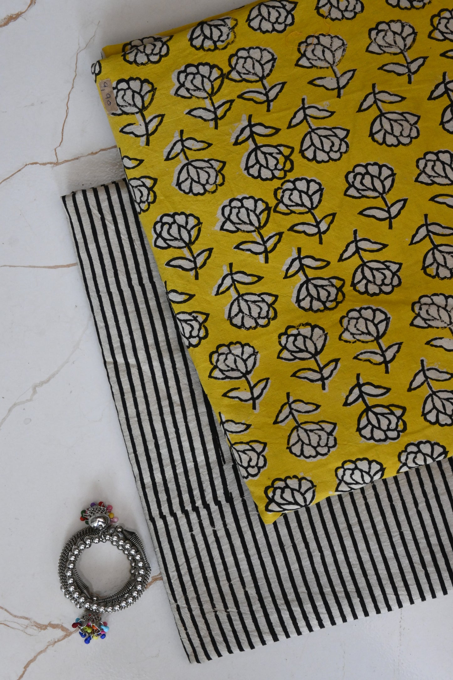 Premium Hand Block Printed Cotton Suit Top And Bottom Set