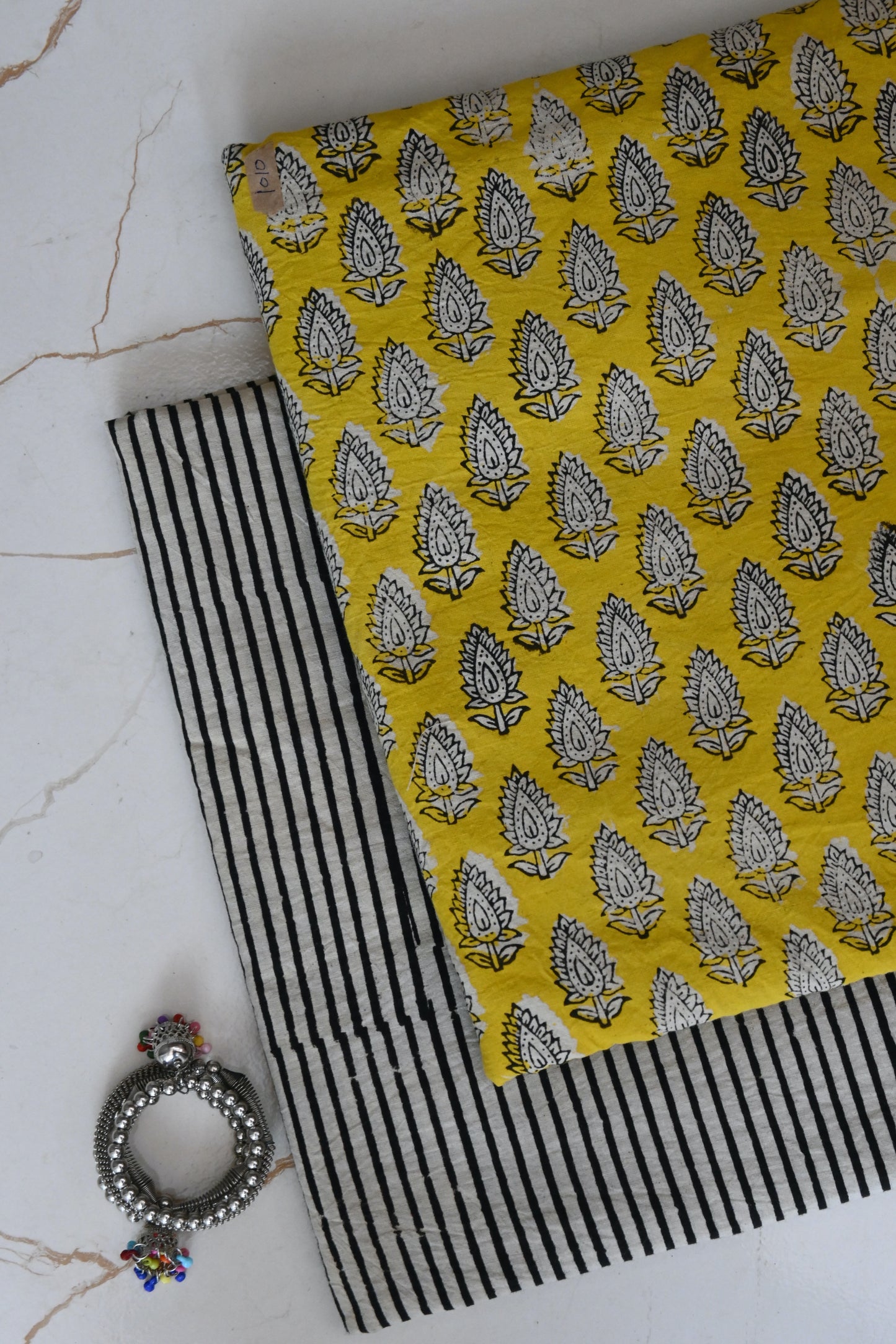 Premium Hand Block Printed Cotton Suit Top And Bottom Set