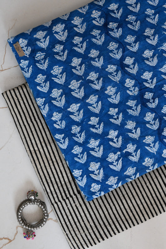 Premium Hand Block Printed Cotton Suit Top And Bottom Set