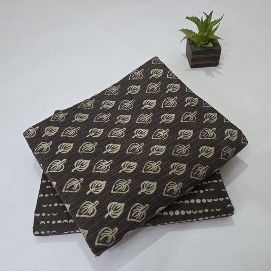 Premium Hand Block Printed Cotton Suit Top And Bottom Set