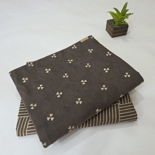 Premium Hand Block Printed Cotton Suit Top And Bottom Set