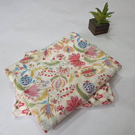 Premium Hand Block Printed Cotton Suit Top And Bottom Set