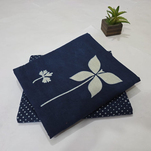 Premium Hand Block Printed Cotton Suit Top And Bottom Set