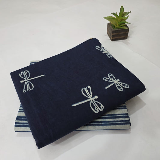 Premium Hand Block Printed Cotton Suit Top And Bottom Set