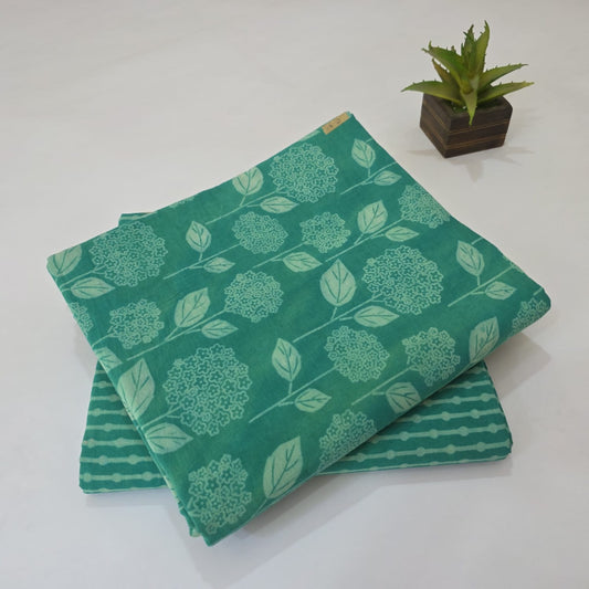Premium Hand Block Printed Cotton Suit Top And Bottom Set