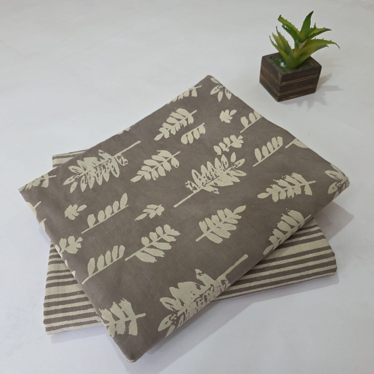 Premium Hand Block Printed Cotton Suit Top And Bottom Set