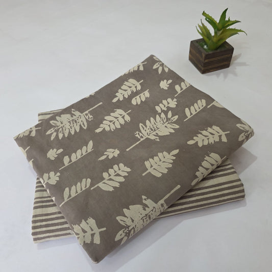 Premium Hand Block Printed Cotton Suit Top And Bottom Set