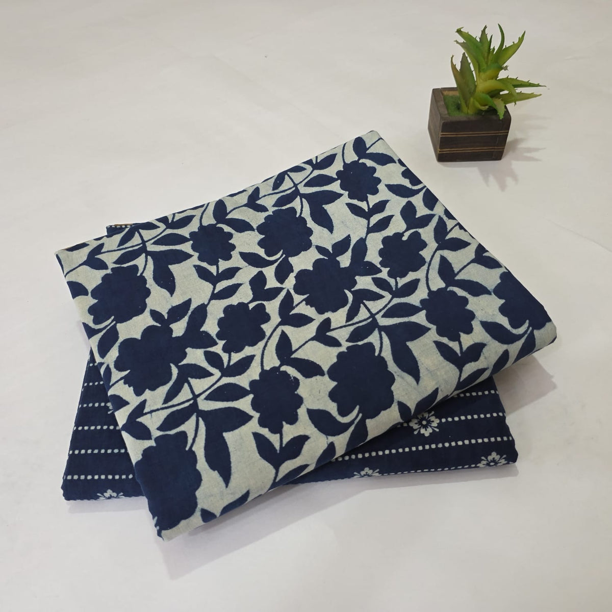 Premium Hand Block Printed Cotton Suit Top And Bottom Set
