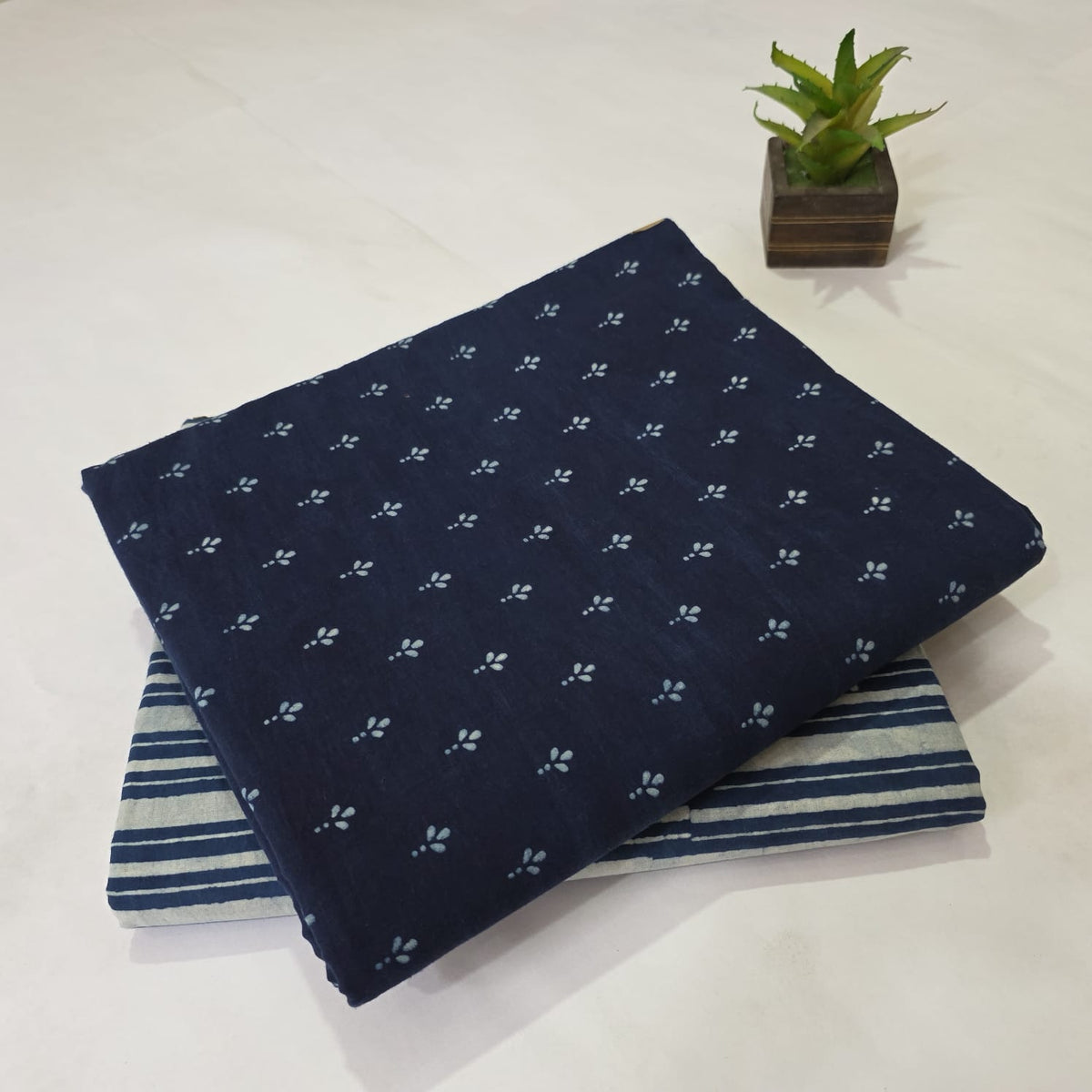 Premium Hand Block Printed Cotton Suit Top And Bottom Set