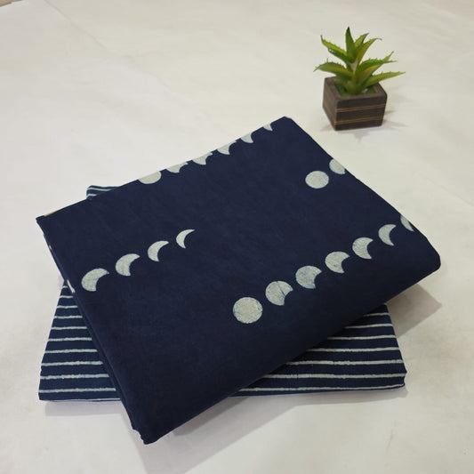 Premium Hand Block Printed Cotton Suit Top And Bottom Set
