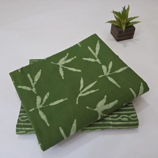Premium Hand Block Printed Cotton Suit Top And Bottom Set