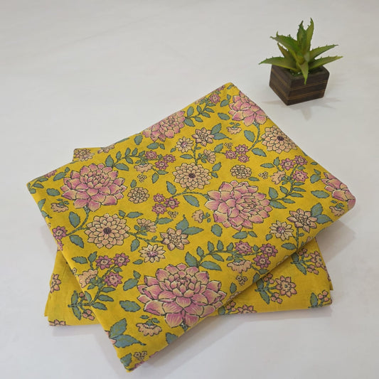 Premium Hand Block Printed Cotton Suit Top And Bottom Set