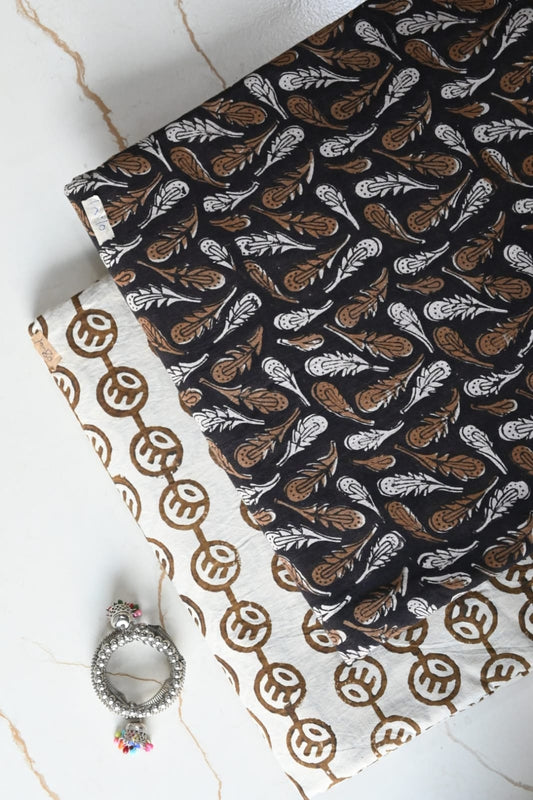 Premium Hand Block Printed Cotton Suit Top And Bottom Set