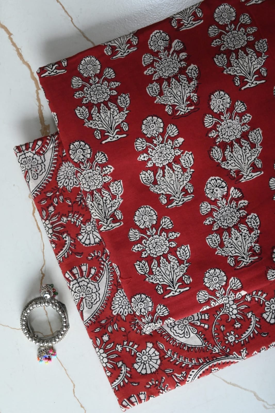Premium Hand Block Printed Cotton Suit Top And Bottom Set