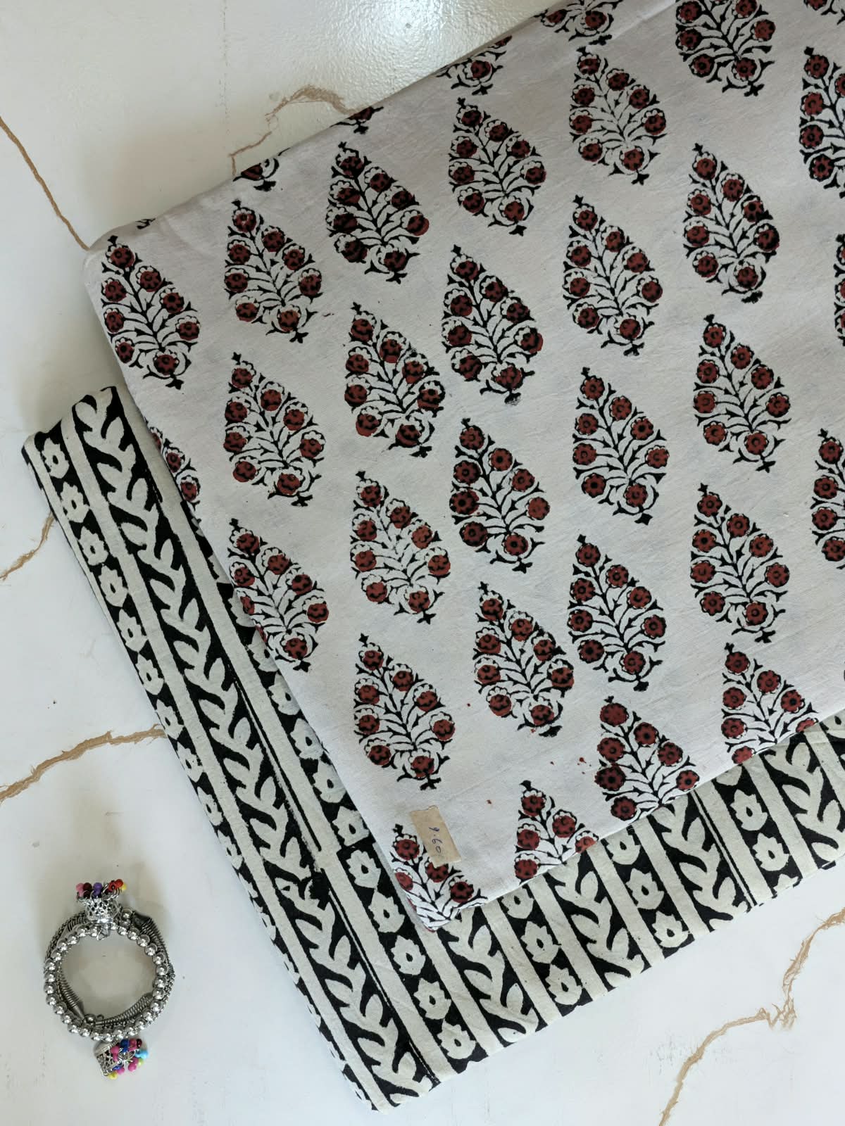 Premium Hand Block Printed Cotton Suit Top And Bottom Set