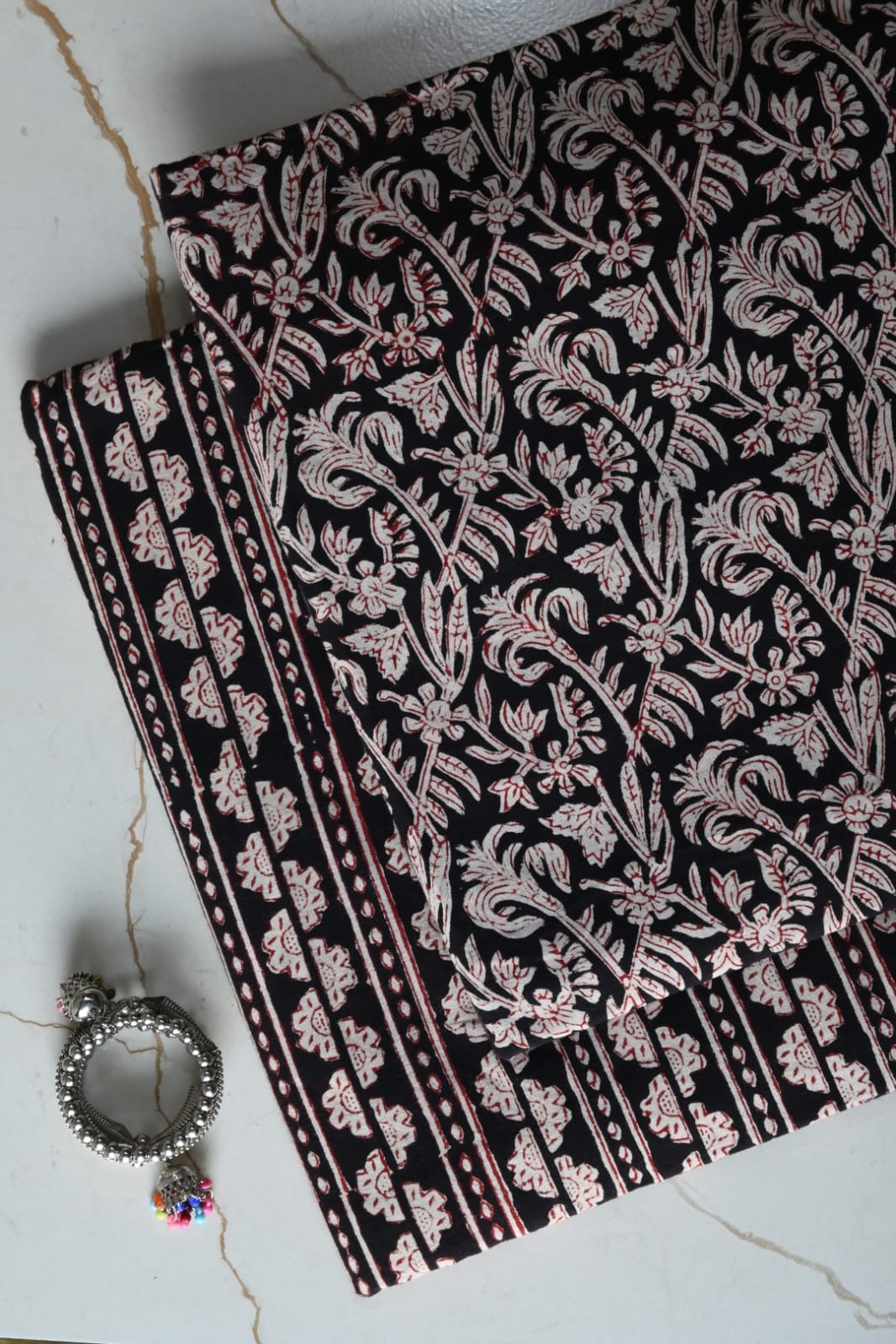Premium Hand Block Printed Cotton Suit Top And Bottom Set