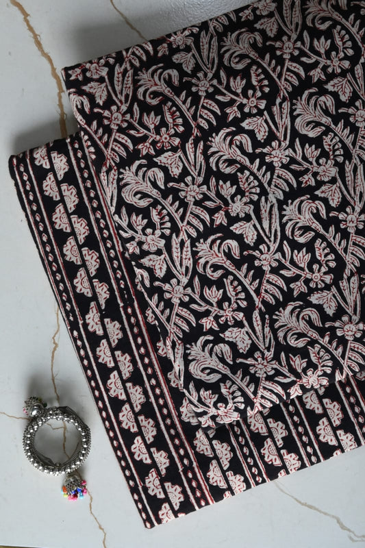 Premium Hand Block Printed Cotton Suit Top And Bottom Set
