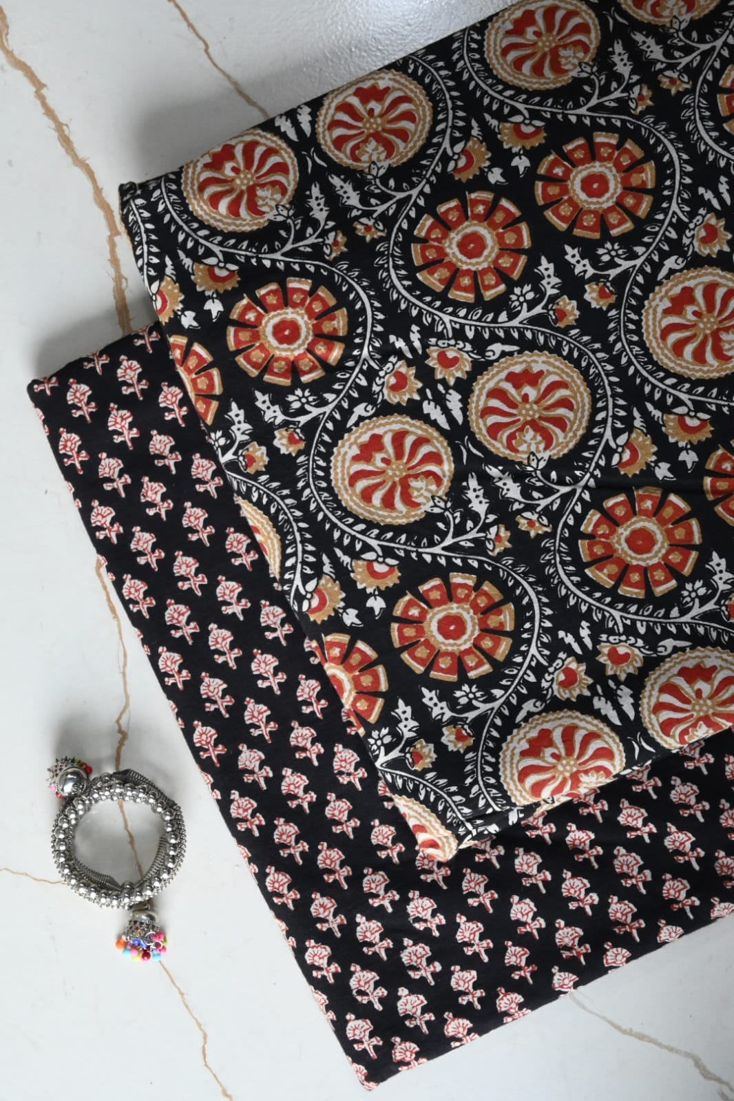 Premium Hand Block Printed Cotton Suit Top And Bottom Set